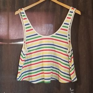 Rainbow striped crop top